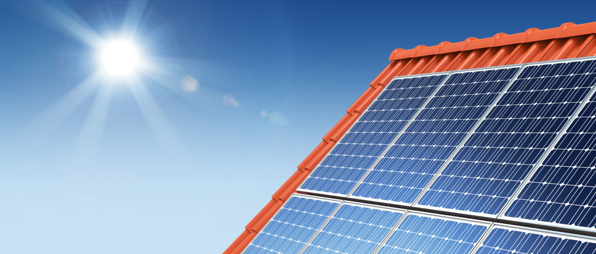 Hausdach mit Solarmodulen